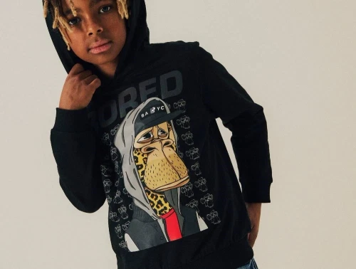 Name It sort sweatshirt med hætte og Bored of Directors print